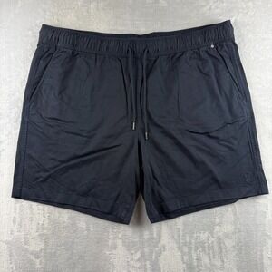 Psycho Bunny Shorts Mens 3XL Black Willis Stretch Tencel 9" Inseam